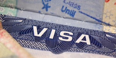 「VISA」と書かれたビザの拡大写真
