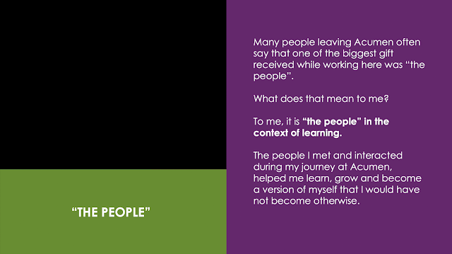 スライド「The People」（Acumenで出会った人たちからの学び）